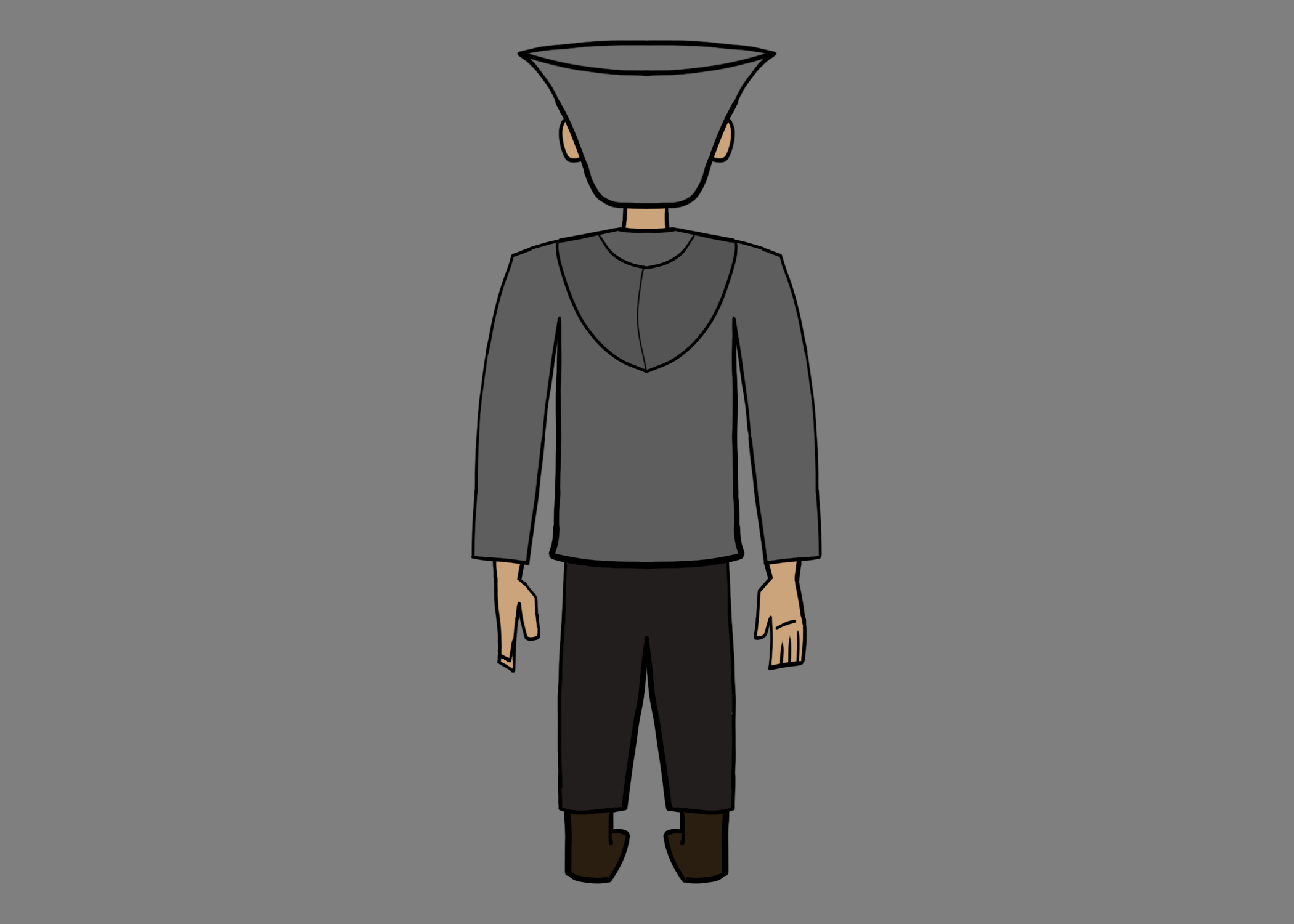 Digital Art of the main character from behind in the interactive Comic